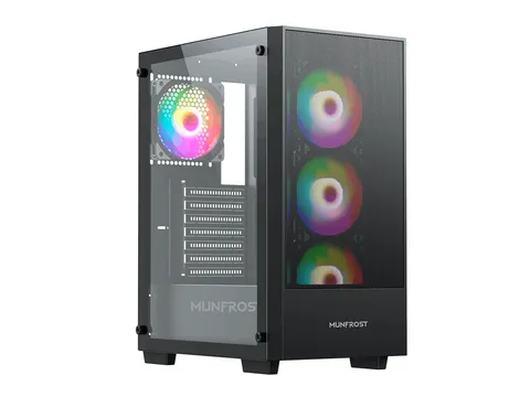 Gabinete Munfrost Alpha Black, ATX, 4 ventiladores ARGB