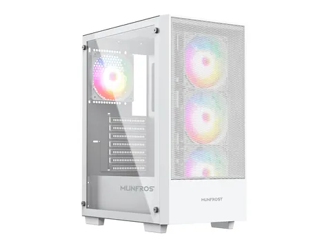 Gabinete Munfrost Alpha White, ATX, 4 ventiladores ARGB