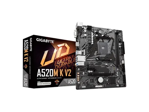 Tarjeta madre Gigabyte A520M K V2, AM4, Micro-ATX, DDR4