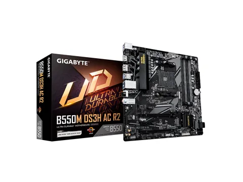 Tarjeta madre Gigabyte B550M DS3H AC R2, AM4, Micro-ATX, DDR4